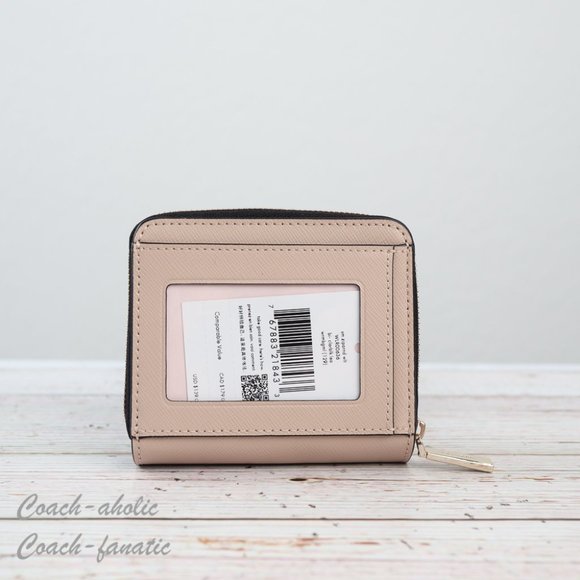 NWT Kate Spade Staci Colorblock Small Zip Around Wallet in Warm Beige Multi - Picture 4 of 8